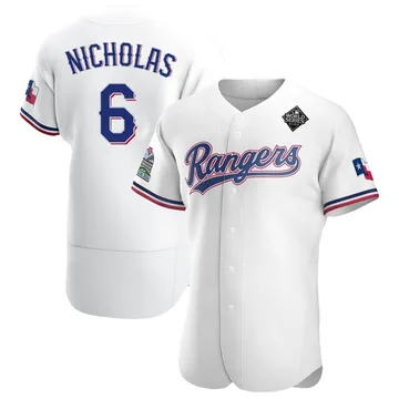 Brett Nicholas Men's Texas Rangers Authentic Home 2023 World Series Jersey - White