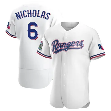 Brett Nicholas Men's Texas Rangers Authentic Home Jersey - White