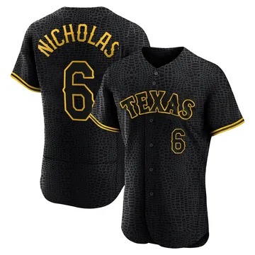 Brett Nicholas Men's Texas Rangers Authentic Snake Skin City Jersey - Black