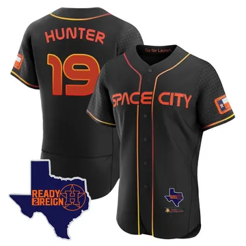 Brian Hunter Men's Houston Astros Authentic 2023 Space City Ready 2 Reign Flex Base Jersey - Black