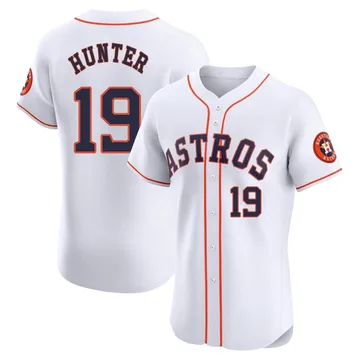 Brian Hunter Men's Houston Astros Elite Home Jersey - White