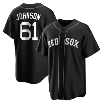 Brian Johnson Men's Boston Red Sox Replica Jersey - Black/White