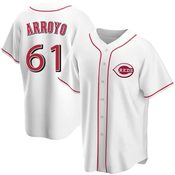 Bronson Arroyo Men's Cincinnati Reds Replica Home Jersey - White