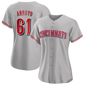 Bronson Arroyo Women's Cincinnati Reds Authentic Road Jersey - Gray