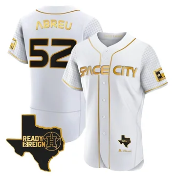 Bryan Abreu Men's Houston Astros Authentic 2023 Space City Ready 2 Reign Flex Base Jersey - White/Gold