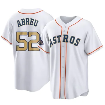 Bryan Abreu Men's Houston Astros Replica White 2023 Collection Jersey - Gold