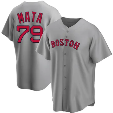 Bryan Mata Men's Boston Red Sox Replica Road Jersey - Gray