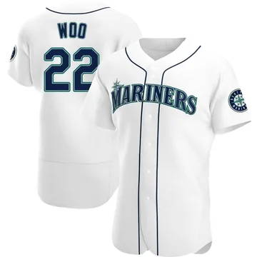 Bryan Woo Men's Seattle Mariners Authentic Home Jersey - White