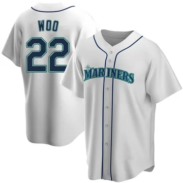 Bryan Woo Men's Seattle Mariners Replica Home Jersey - White