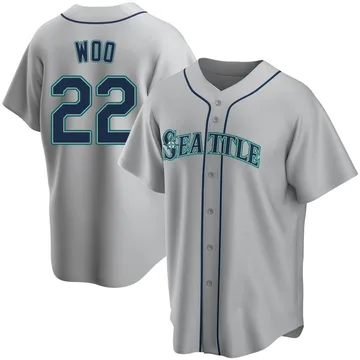 Bryan Woo Men's Seattle Mariners Replica Road Jersey - Gray