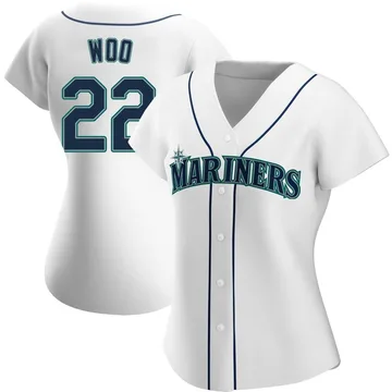 Bryan Woo Women's Seattle Mariners Authentic Home Jersey - White