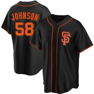 Bryce Johnson Men's San Francisco Giants Replica Alternate Jersey - Black