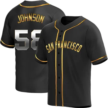 Bryce Johnson Men's San Francisco Giants Replica Alternate Jersey - Black Golden