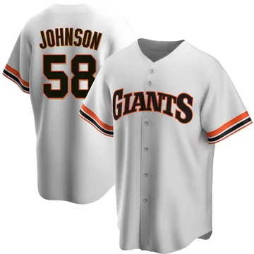 Bryce Johnson Men's San Francisco Giants Replica Home Cooperstown Collection Jersey - White