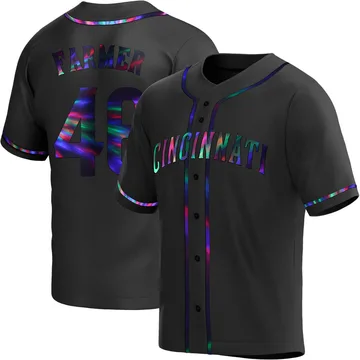 Buck Farmer Youth Cincinnati Reds Replica Alternate Jersey - Black Holographic