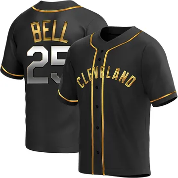 Buddy Bell Men's Cleveland Guardians Replica Alternate Jersey - Black Golden