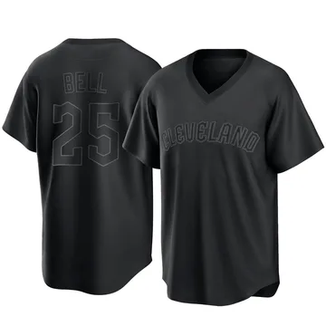 Buddy Bell Men's Cleveland Guardians Replica Pitch Fashion Jersey - Black