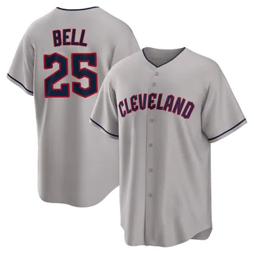 Buddy Bell Men's Cleveland Guardians Replica Road Jersey - Gray