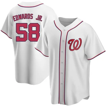 Carl Edwards Jr. Men's Washington Nationals Replica Home Jersey - White