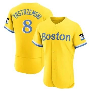 Carl Yastrzemski Men's Boston Red Sox Authentic Blue 2021 City Connect Jersey - Gold/Light