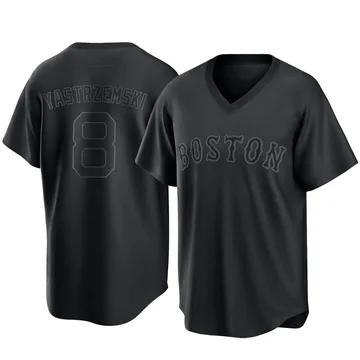 Carl Yastrzemski Men's Boston Red Sox Replica Pitch Fashion Jersey - Black