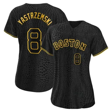 Carl Yastrzemski Women's Boston Red Sox Authentic Snake Skin City Jersey - Black