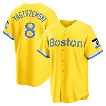 Carl Yastrzemski Youth Boston Red Sox Replica Blue 2021 City Connect Player Jersey - Gold/Light