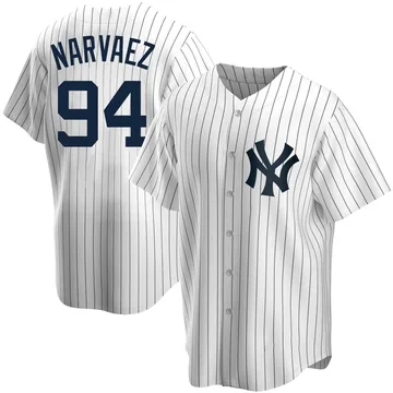 Carlos Narvaez Men's New York Yankees Replica Home Jersey - White