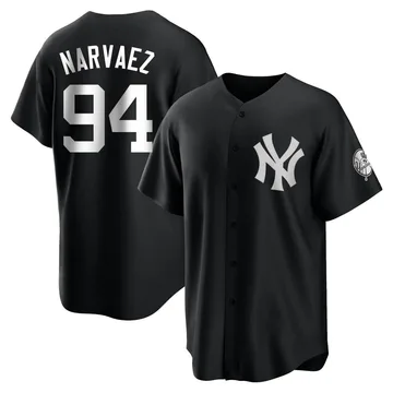 Carlos Narvaez Men's New York Yankees Replica Jersey - Black/White