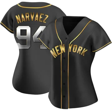 Carlos Narvaez Women's New York Yankees Replica Alternate Jersey - Black Golden