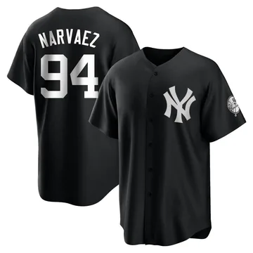 Carlos Narvaez Youth New York Yankees Replica Jersey - Black/White