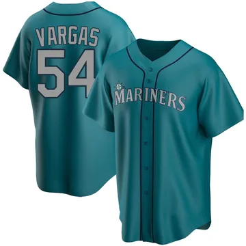 Carlos Vargas Men's Seattle Mariners Replica Alternate Jersey - Aqua