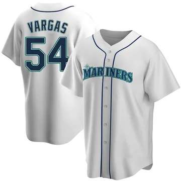 Carlos Vargas Men's Seattle Mariners Replica Home Jersey - White