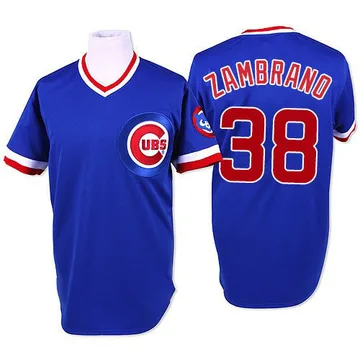 Carlos Zambrano Men's Chicago Cubs Authentic Throwback Jersey - Blue