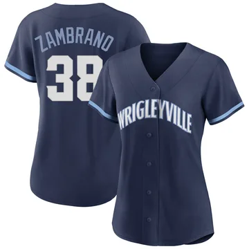 Carlos Zambrano Women's Chicago Cubs Authentic 2021 City Connect Jersey - Navy