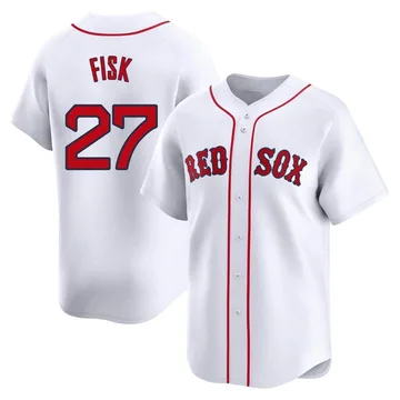 Carlton Fisk Men's Boston Red Sox Limited Home Jersey - White