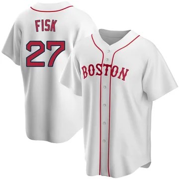 Carlton Fisk Men's Boston Red Sox Replica Alternate Jersey - White