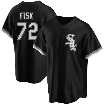 Carlton Fisk Men's Chicago White Sox Replica Alternate Jersey - Black