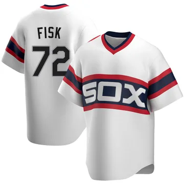 Carlton Fisk Men's Chicago White Sox Replica Cooperstown Collection Jersey - White