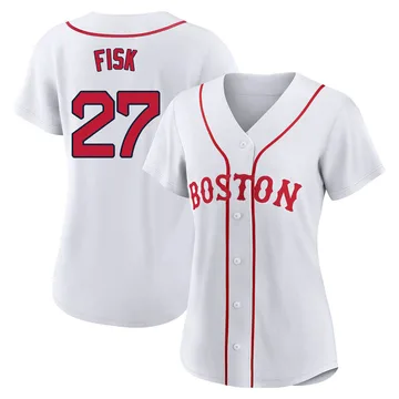 Carlton Fisk Women's Boston Red Sox Authentic 2021 Patriots' Day Jersey - White