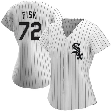 Carlton Fisk Women's Chicago White Sox Authentic Home Jersey - White