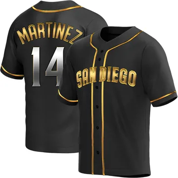 Carmelo Martinez Men's San Diego Padres Replica Alternate Jersey - Black Golden