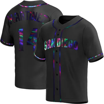 Carmelo Martinez Men's San Diego Padres Replica Alternate Jersey - Black Holographic