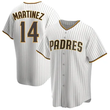 Carmelo Martinez Men's San Diego Padres Replica Home Jersey - White/Brown