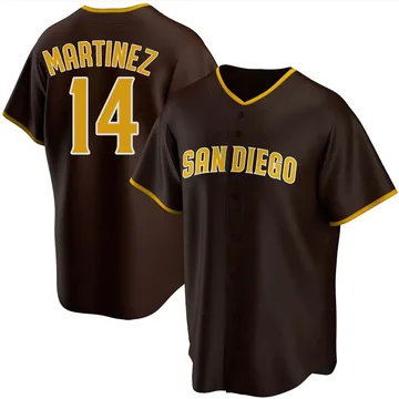 Carmelo Martinez Men's San Diego Padres Replica Road Jersey - Brown