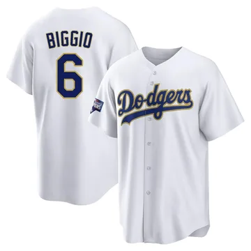 Cavan Biggio Men's Los Angeles Dodgers Replica 2021 Gold Program Player Jersey - White/Gold