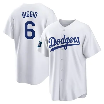 Cavan Biggio Men's Los Angeles Dodgers Replica 2024 World Tour Seoul Series Home Jersey - White