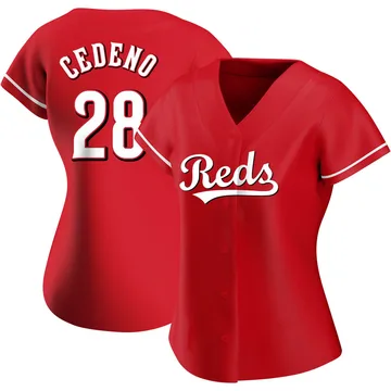 Cesar Cedeno Women's Cincinnati Reds Authentic Alternate Jersey - Red