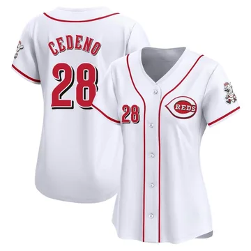 Cesar Cedeno Women's Cincinnati Reds Limited Home Jersey - White