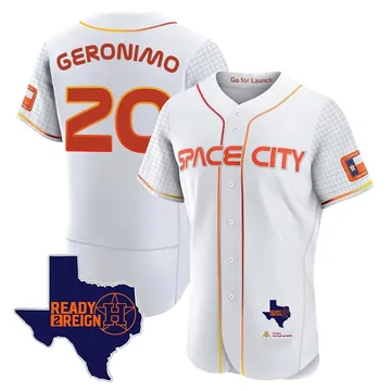 Cesar Geronimo Men's Houston Astros Authentic 2023 Space City Ready 2 Reign Flex Base Jersey - White